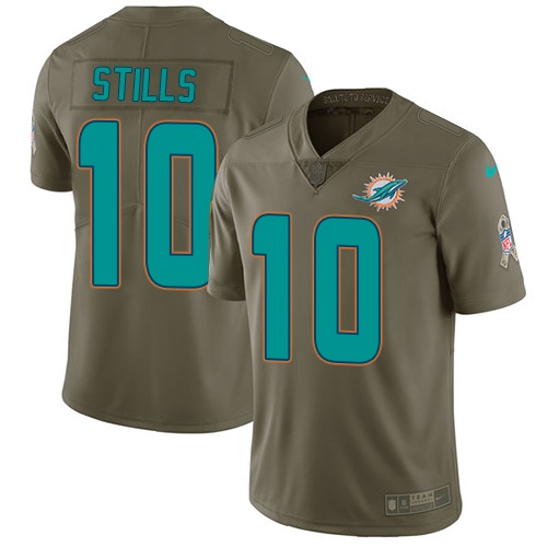 Nike Miami Dolphins #10 Kenny Stills Olive Youth Stitched NFL Limited 2017 Salute to Service Jersey->youth nfl jersey->Youth Jersey